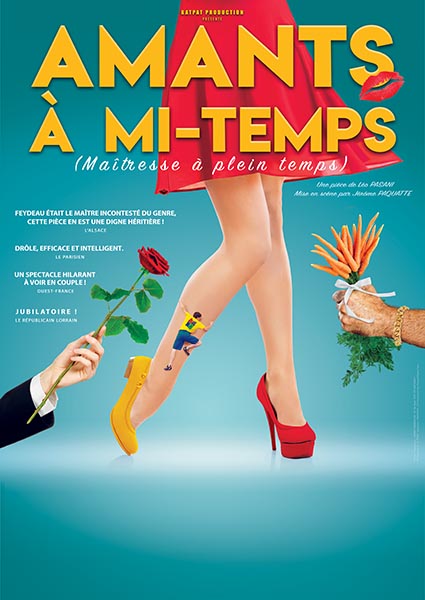 Affiche du spectacle Amants à mi-temps à la Comédie du Finistère