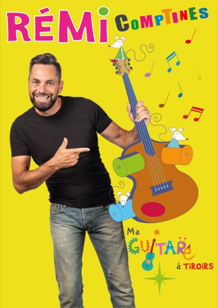 Affiche du spectacle Rémi Comptine — Ma guitare à tiroirs à la Comédie du Finistère