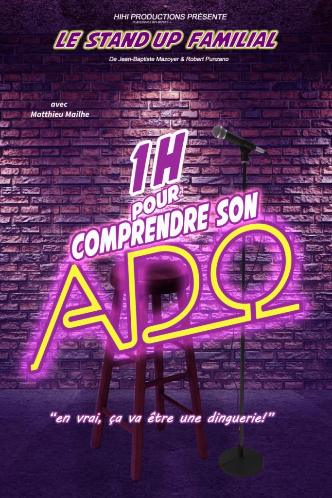 Affiche du spectacle 1 heure pour comprendre son ado à la Comédie du Finistère