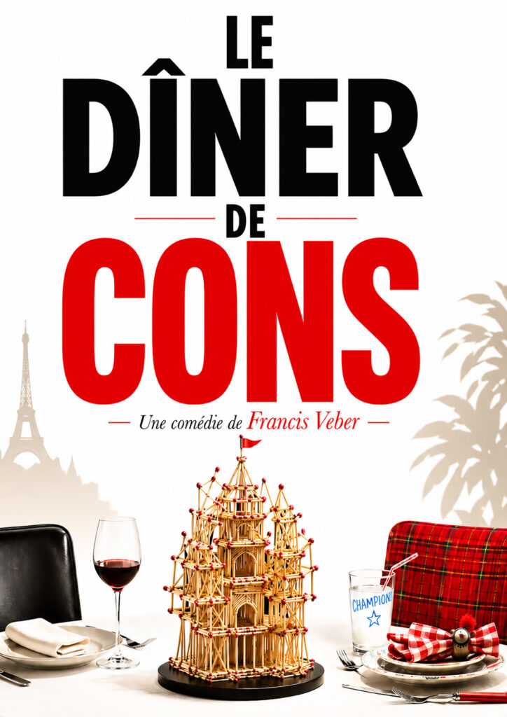 Affiche du spectacle Le dîner de cons à la Comédie du Finistère